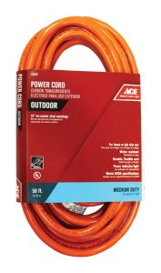 (image for) Indoor and Outdoor 50 ft. L Orange Extension Cord 14/3 SJTW