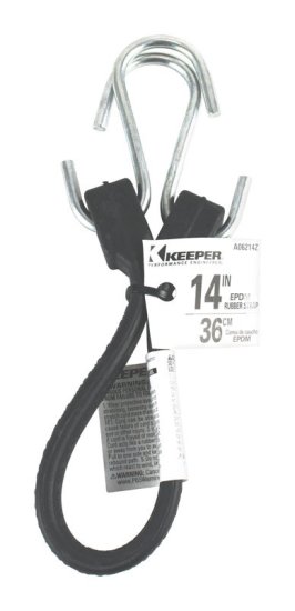 (image for) 14 in. L Black Rubber Tarp Strap 1 pk