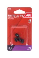 (image for) Plastic Leg Tip Black Round 1/8 in. W 4 pk