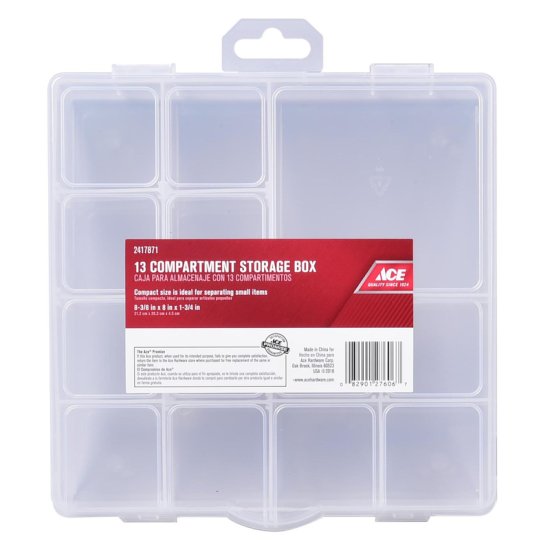 (image for) 8 in. L x 8 in. W x 1-3/4 in. H Tool Storage Bin Plastic 13