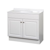 (image for) 36 in. W X 18 in. D X 35H Bath Vanity White with Cultured Marble