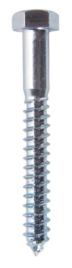 (image for) 1/2 in. x 4 in. L Hex Zinc-Plated Steel Lag Screw 25 pk