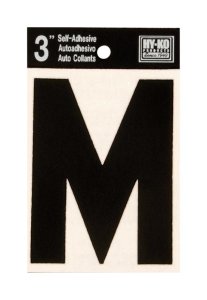 (image for) 3 in. Black Vinyl Self-Adhesive Letter M 1 pc.