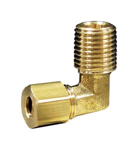 (image for) 7/8 in. Compression x 3/4 in. Dia. MPT Brass 90 Degree Elbow