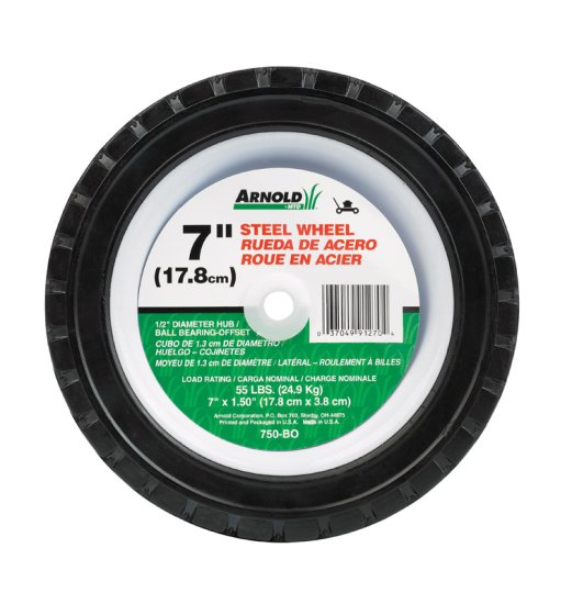 (image for) 1.5 in. W x 7 in. Dia. Steel Lawn Mower Replacement Wheel