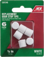 (image for) .75 in. H x 1/2 in. W Rubber White Door Stop Tip Over the do