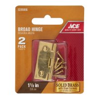 (image for) 1-1/2 in. W x 1-1/4 in. L Polished Brass Brass Broad Hinge 2