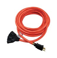 (image for) Indoor and Outdoor 25 ft. L Orange Triple Outlet Cord 12/3 S