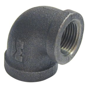 (image for) 3/4 in. FIP x 1/2 in. Dia. FIP Black Malleable Iron 90 degre