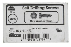 (image for) No. 10-16 X 1-1/2 in. L Hex Self Drilling Screws