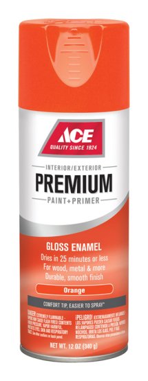 (image for) Premium Gloss Orange Enamel Spray Paint 12 oz.