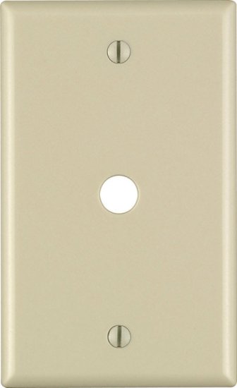 (image for) Ivory 1 gang Thermoset Plastic Cable/Telco Wall Plate 1
