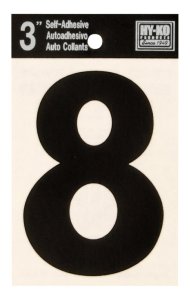 (image for) 3 in. Black Vinyl Self-Adhesive Number 8 1 pc.