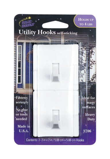 (image for) Self Stick Metal Adhesive 4 lb. 2 pk Utility Hooks