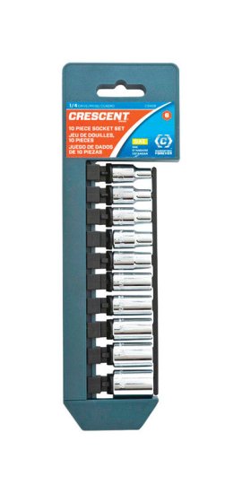 (image for) Crescent Assorted Sizes X 1/4 in. drive SAE 6 Point Socket Set 1