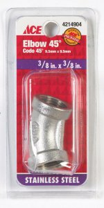 (image for) 3/8 in. FPT x 3/8 in. Dia. FPT Stainless Steel 45 D