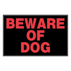 (image for) Hillman English Black Beware Sign 8 in. H X 12 in. W