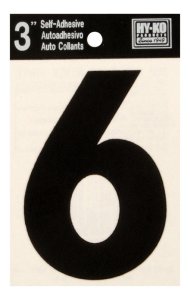 (image for) 3 in. Black Vinyl Self-Adhesive Number 6 1 pc.