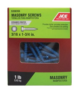 (image for) 3/16 in. x 1-3/4 in. L Slotted Hex Washer Head Masonry Screw