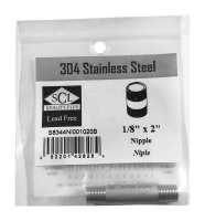 (image for) 1/8 in. MPT x 2 in. L Stainless Steel Nipple