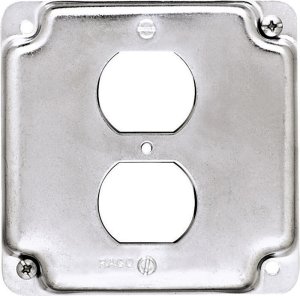 (image for) Square Steel Box Cover For 1 Duplex Receptacle