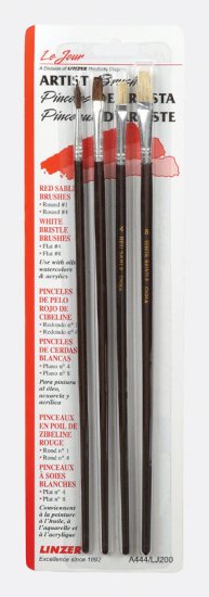 (image for) Linzer No. 1/4/8 in. Assorted Artist Paint Brush Set