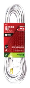 (image for) Indoor 15 ft. L White Extension Cord 16/2 SPT-2