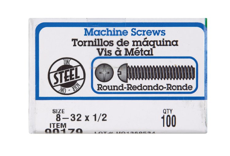 (image for) No. 8-32 x 1/2 in. L Combination Round Head Zinc-Plated