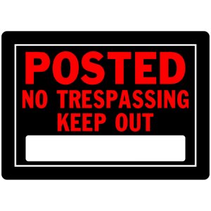 (image for) English Black No Trespassing Sign 10 inch H X 14 inch W