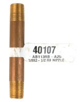 (image for) 1/8 in. Male x 1/8 in. Dia. x 2-1/2 in. L Male Brass Nipple