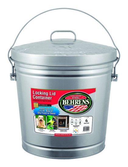 (image for) 6 gal. Galvanized Steel Garbage Can Lid Included Animal