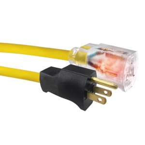 (image for) Indoor or Outdoor 25 ft. L Yellow Extension Cord 12/3 SJTW
