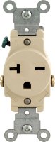 (image for) 20 amps 250 volt Single Ivory Outlet 6-20R 1 pk