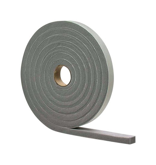 (image for) Gray Vinyl and Foam Weather Stripping Tape For Doors 17 ft.