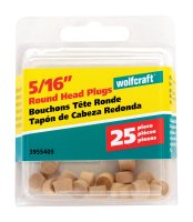 (image for) Round Birch Head Plug 5/16 in. Dia. x 1/4 in. L 1 pk N