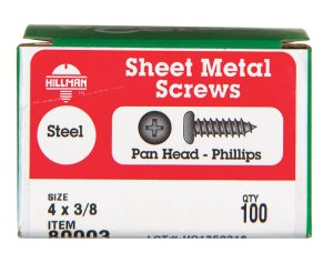 (image for) No. 4 x 3/8 in. L Phillips Pan Head Zinc-Plated Steel Sh