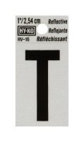 (image for) 1 in. Reflective Black Vinyl Self-Adhesive Letter T 1 pc.