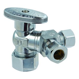 (image for) 5/8 in. Compression X 3/8 in. Compression Brass Dual Shut-Off Valve