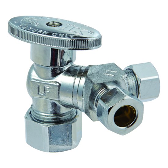 (image for) 5/8 in. Compression X 3/8 in. Compression Brass Dual Shut-Off Valve