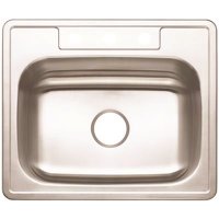 (image for) Stainless Steel Kitchen Sink 25 in. 3-Hole Single Bowl Drop-In K