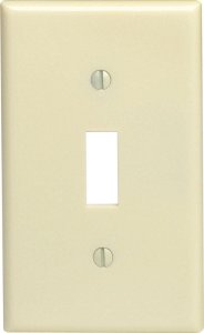 (image for) Ivory 1 gang Thermoset Plastic Toggle Wall Plate 1 pk