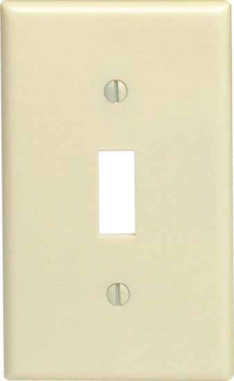 (image for) Ivory 1 gang Thermoset Plastic Toggle Wall Plate 1 pk