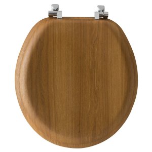 (image for) Mayfair Round Oak Wood Toilet Seat