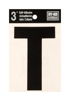 (image for) 3 in. Black Vinyl Self-Adhesive Letter T 1 pc.