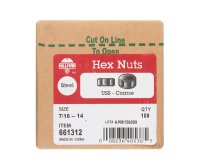 (image for) 7/16 in. Zinc-Plated Steel USS Hex Nut 352 pk