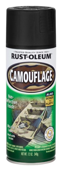 (image for) Specialty Flat Black Camouflage Spray Paint 12 oz.