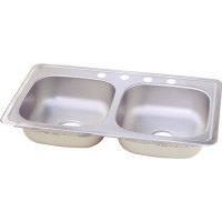 (image for) ELKAY SELF RIMMING DOUBLE BOWL KITCHEN SINK WITH 4 HOLE FAUCET D