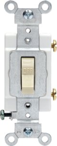 (image for) 20 amps Single Pole Toggle AC Quiet Switch Ivory 1 pk