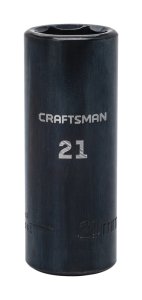 (image for) 21 mm x 1/2 in. drive Metric 6 Point Deep Impact Socket 1 pc.