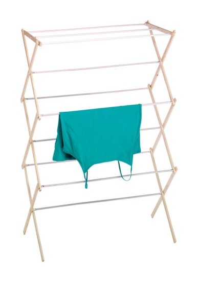 (image for) 42 in. H x 29 in. W x 14 in. D Wood Clothes Drying Rack
